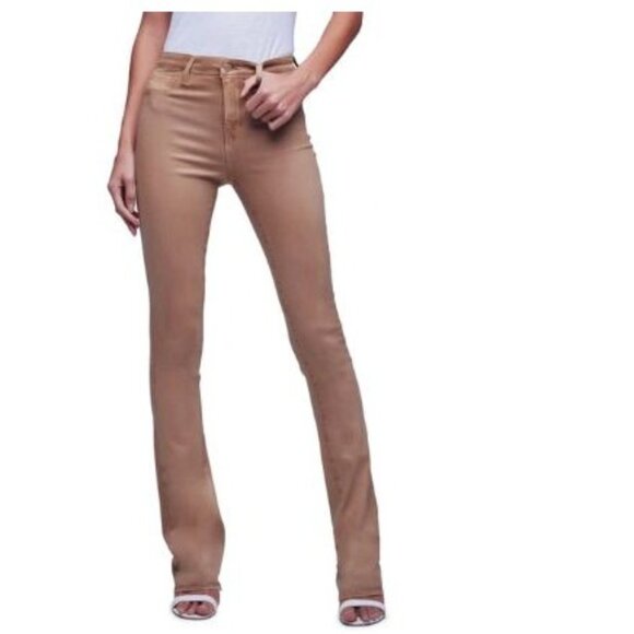 L'Agence Selma High Waist Baby Boot Jeans  Brioche Coated Size 25 - Picture 1 of 4